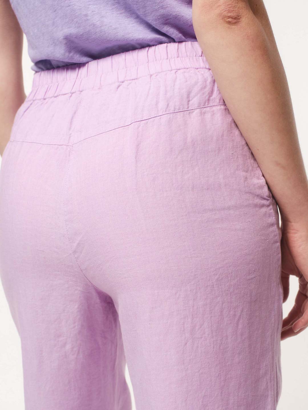 Hose aus Bio-Leinen - Light Lilac