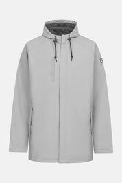 Graue Herrenjacke mit Kapuze und Taschen