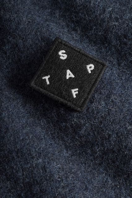 Herren Kapuzen Wolljacke - Nachtblau