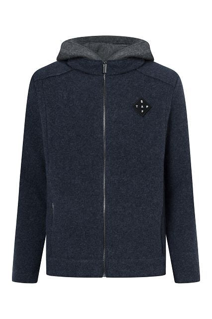 Herren Kapuzen Wolljacke - Nachtblau
