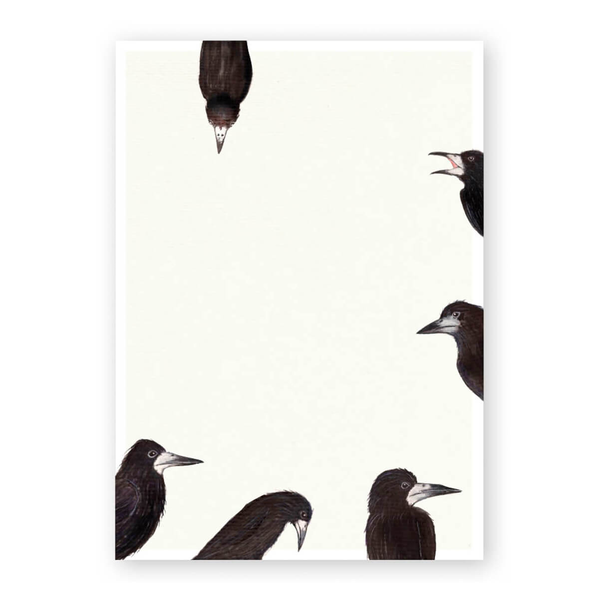 Postkarte Krähenversammlung