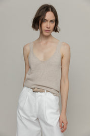 Maila Tank Top - Beige Avena