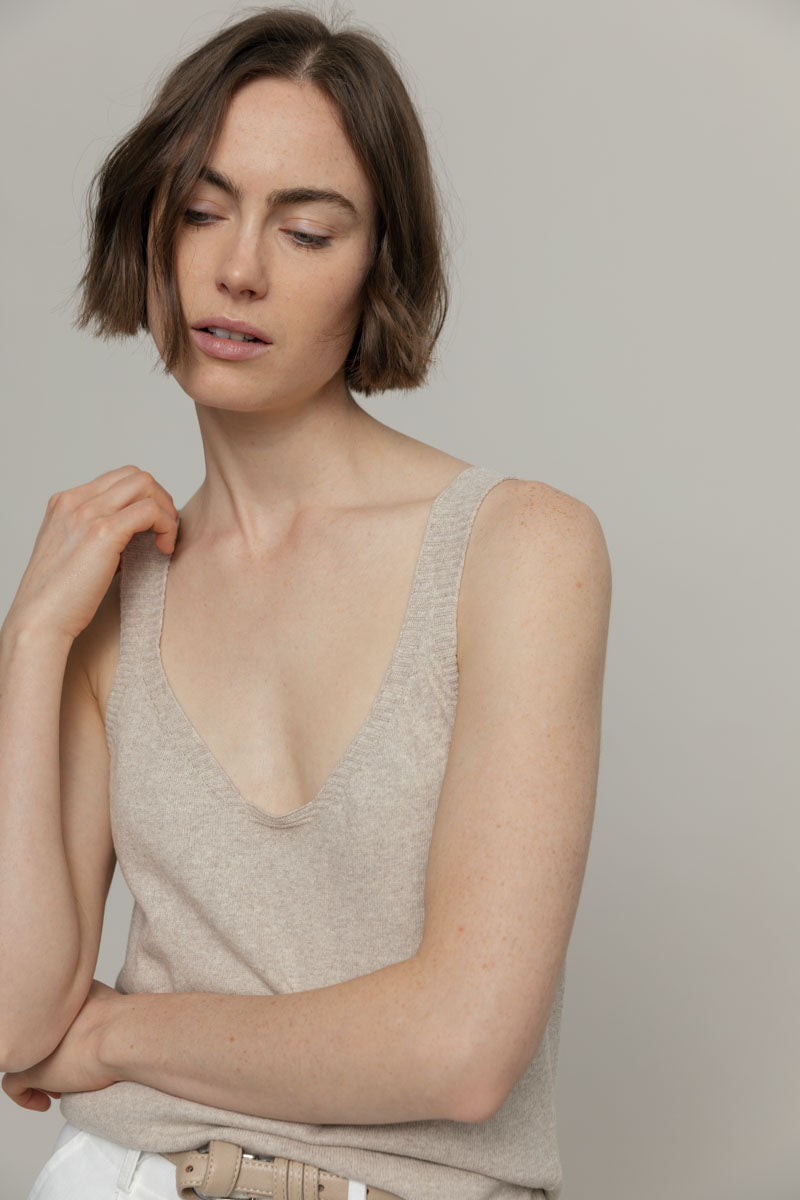 Maila Tank Top - Beige Avena