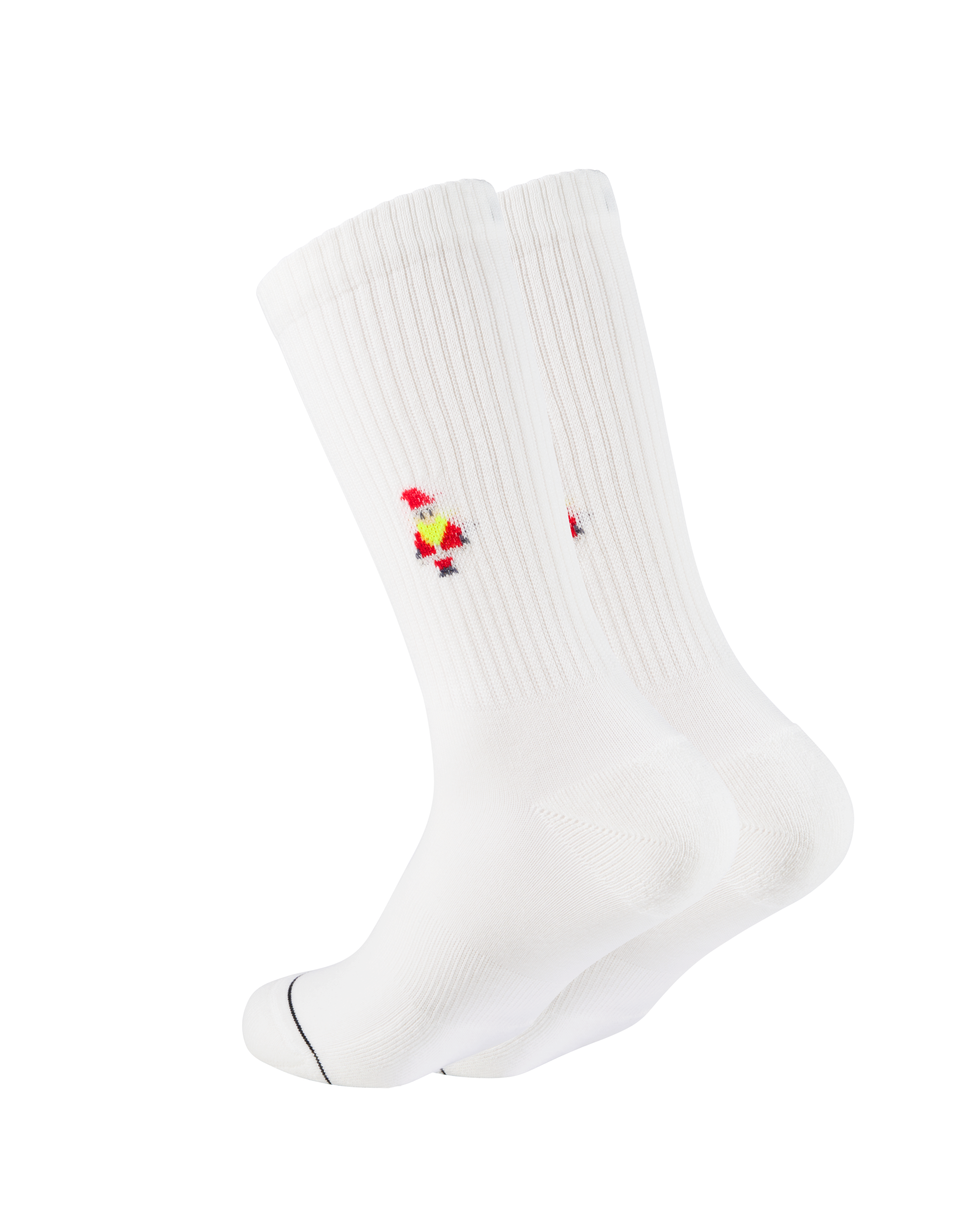 Weiße Sportsocken auf schwarzem Hintergrund
