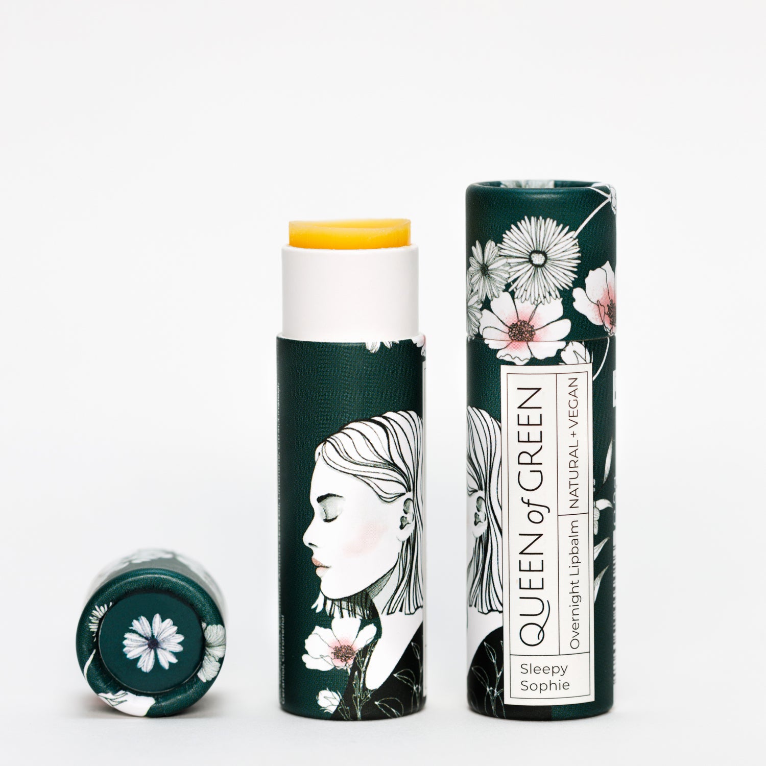 Vegane Lippenbalsame mit blumigen Designs