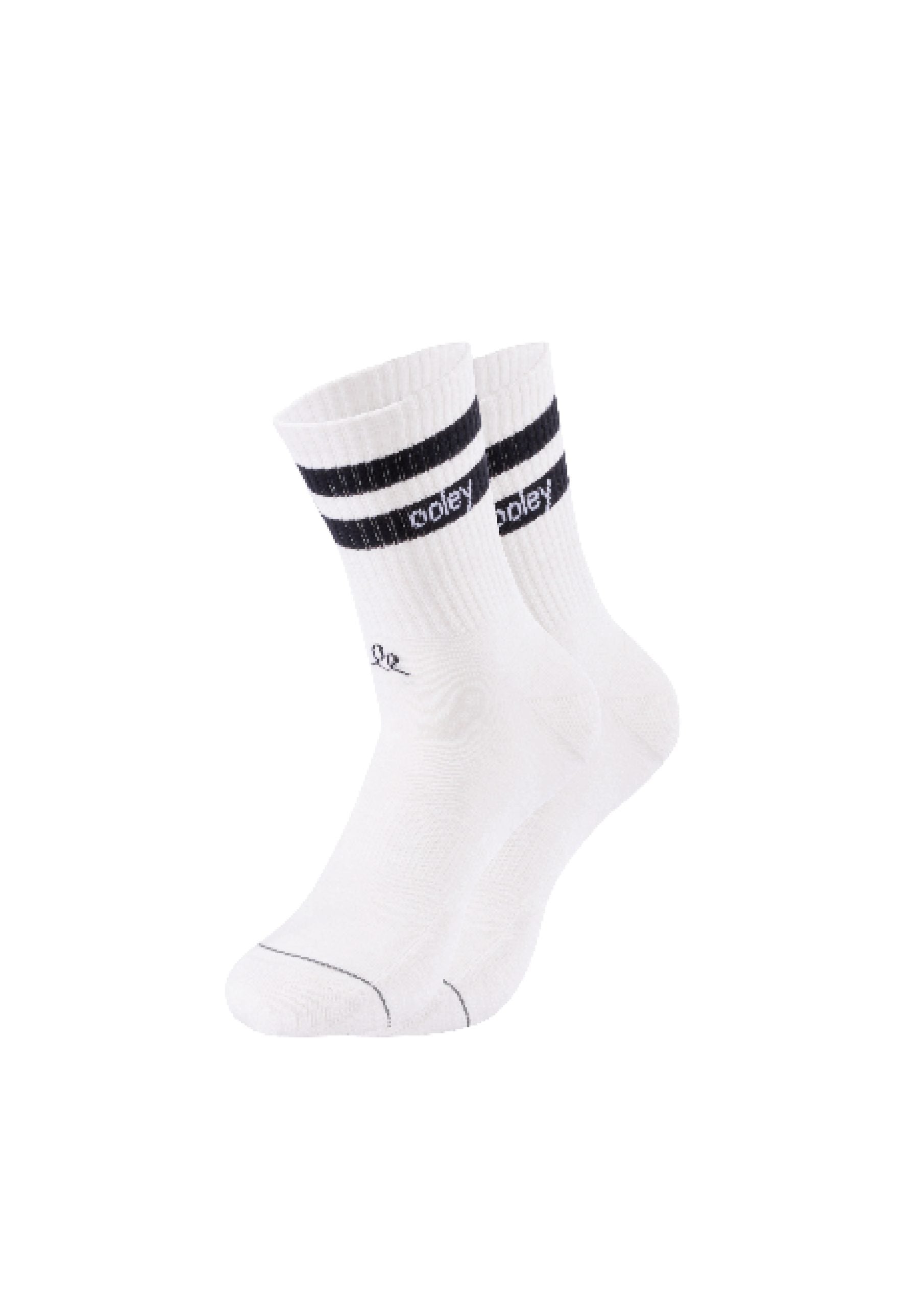 Weiße Sportsocken mit schwarzem Streifen