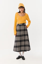 Tomir Skirt Flannel Check - Black