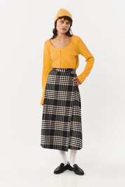 Tomir Skirt Flannel Check - Black