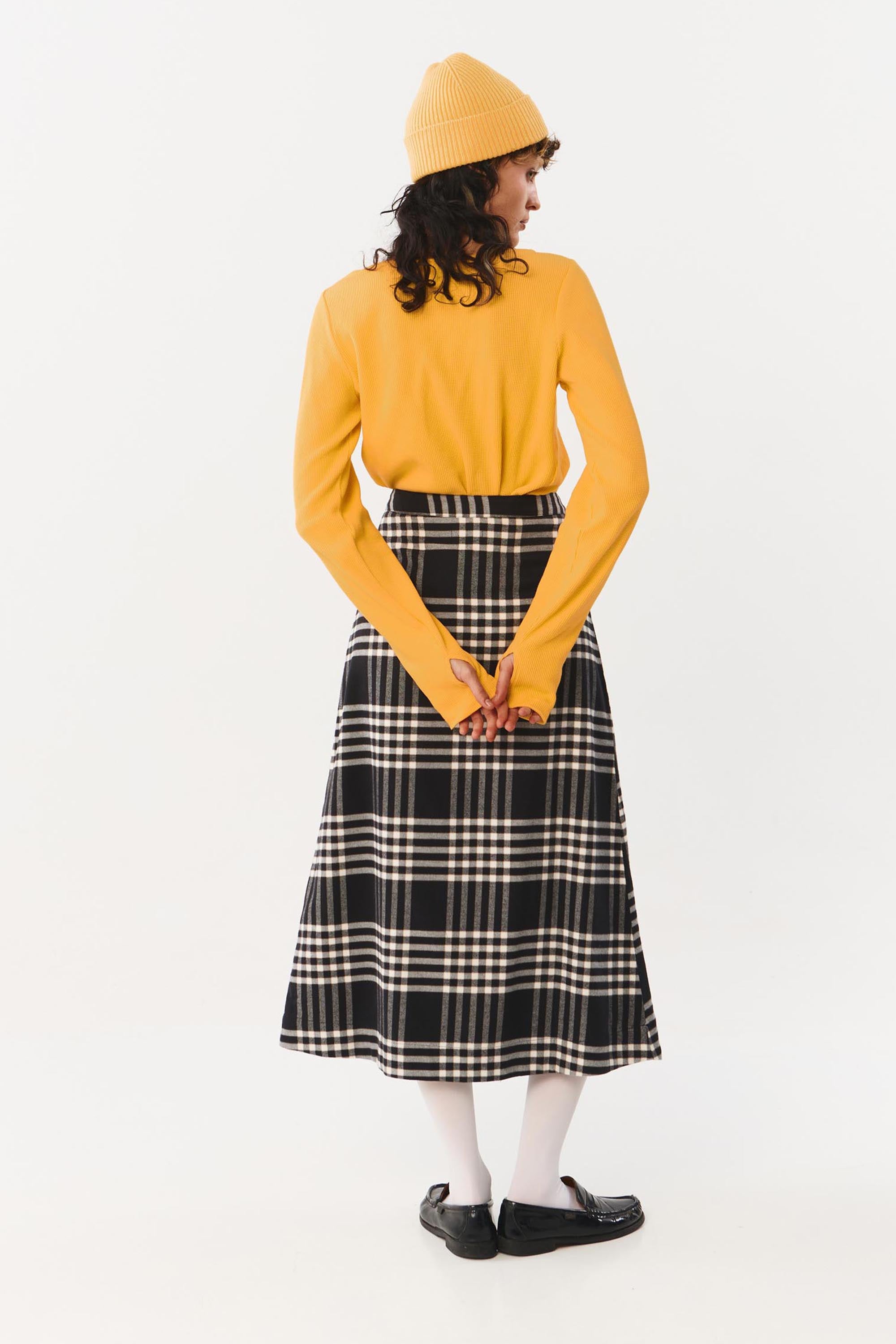 Tomir Skirt Flannel Check - Black