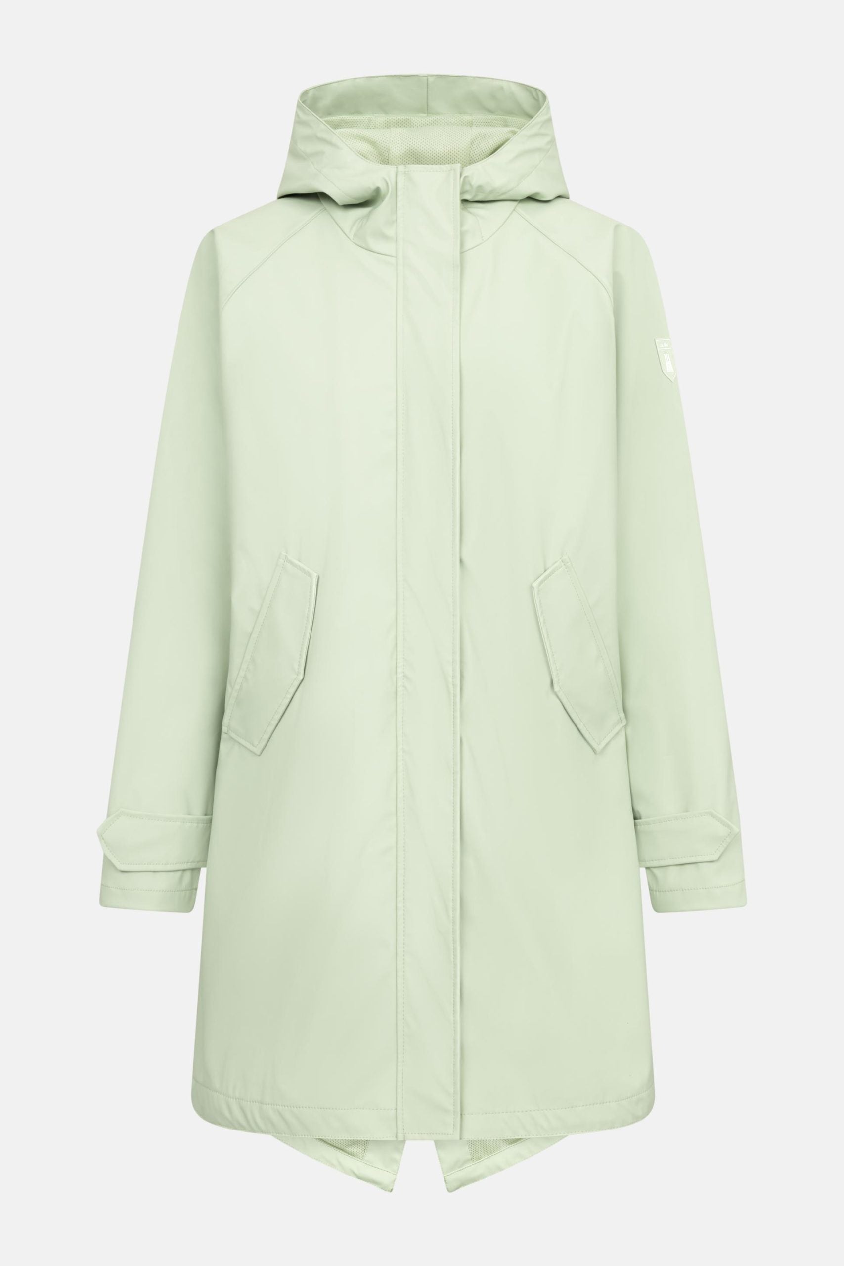 Hellgrüne Damenregenjacke mit Kapuze