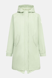 Hellgrüne Damenregenjacke mit Kapuze