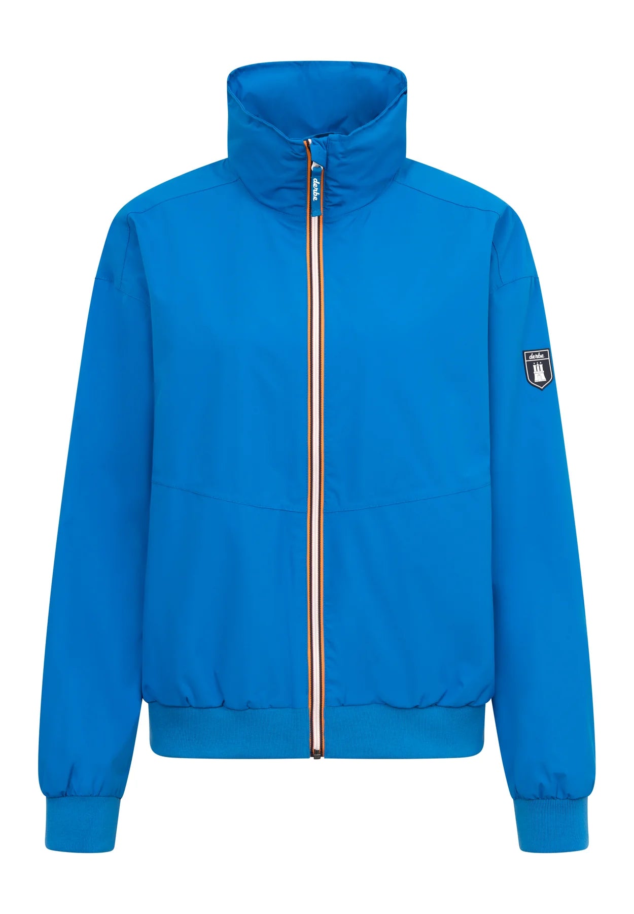 Blauer Kapuzenjacke mit Reißverschluss und Logo-Patch