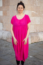 MYRTESPIEL, Kleid aus Wäscheseide glatt