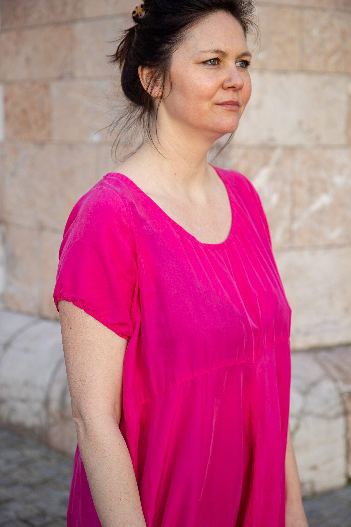 MYRTESPIEL, Kleid aus Wäscheseide glatt
