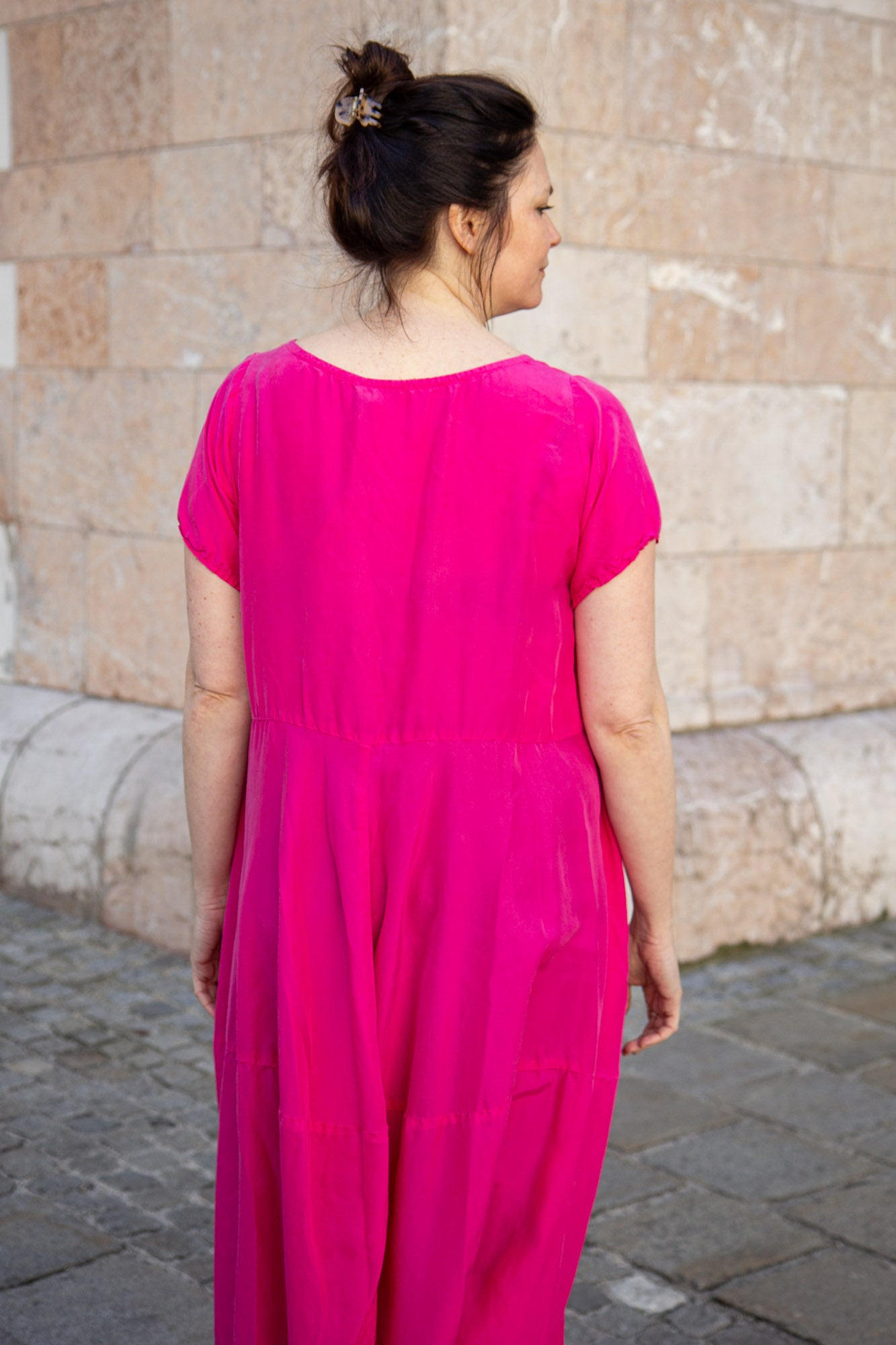 MYRTESPIEL, Kleid aus Wäscheseide glatt