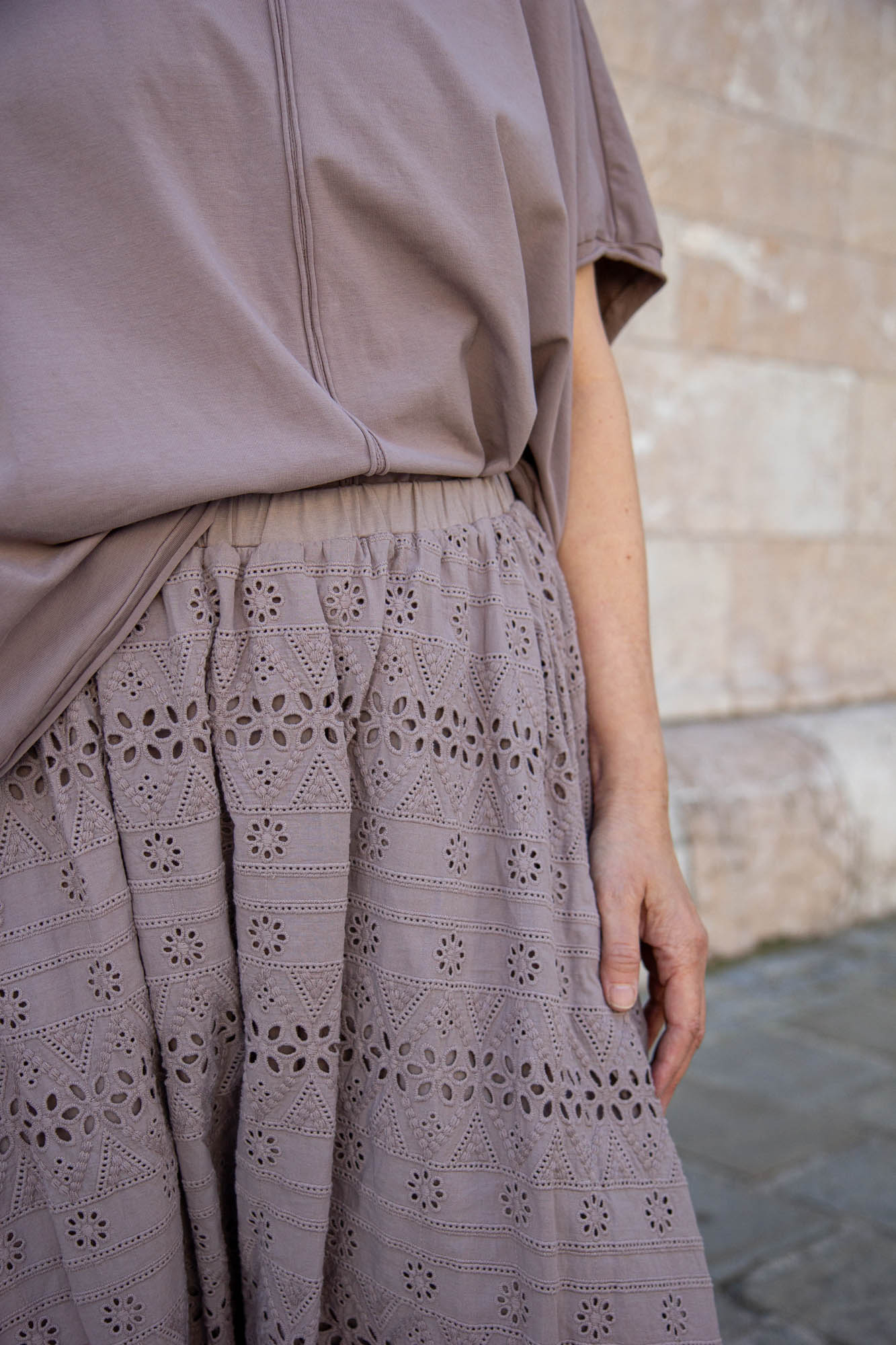 BOHOWERK, Hose aus Broderie Anglaise