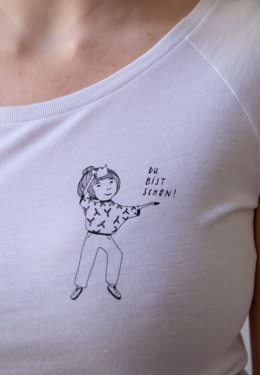 T-Shirt mit "Du bist schön" Print