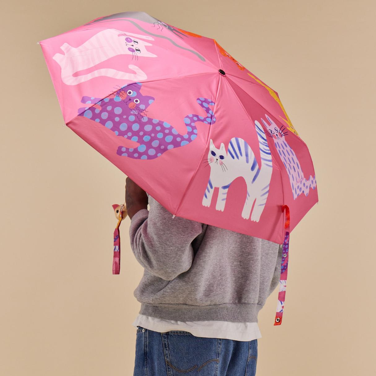 Fuchsia Arty Cats Duck-Schirm