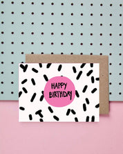 Postkarte Happy Birthday Dots