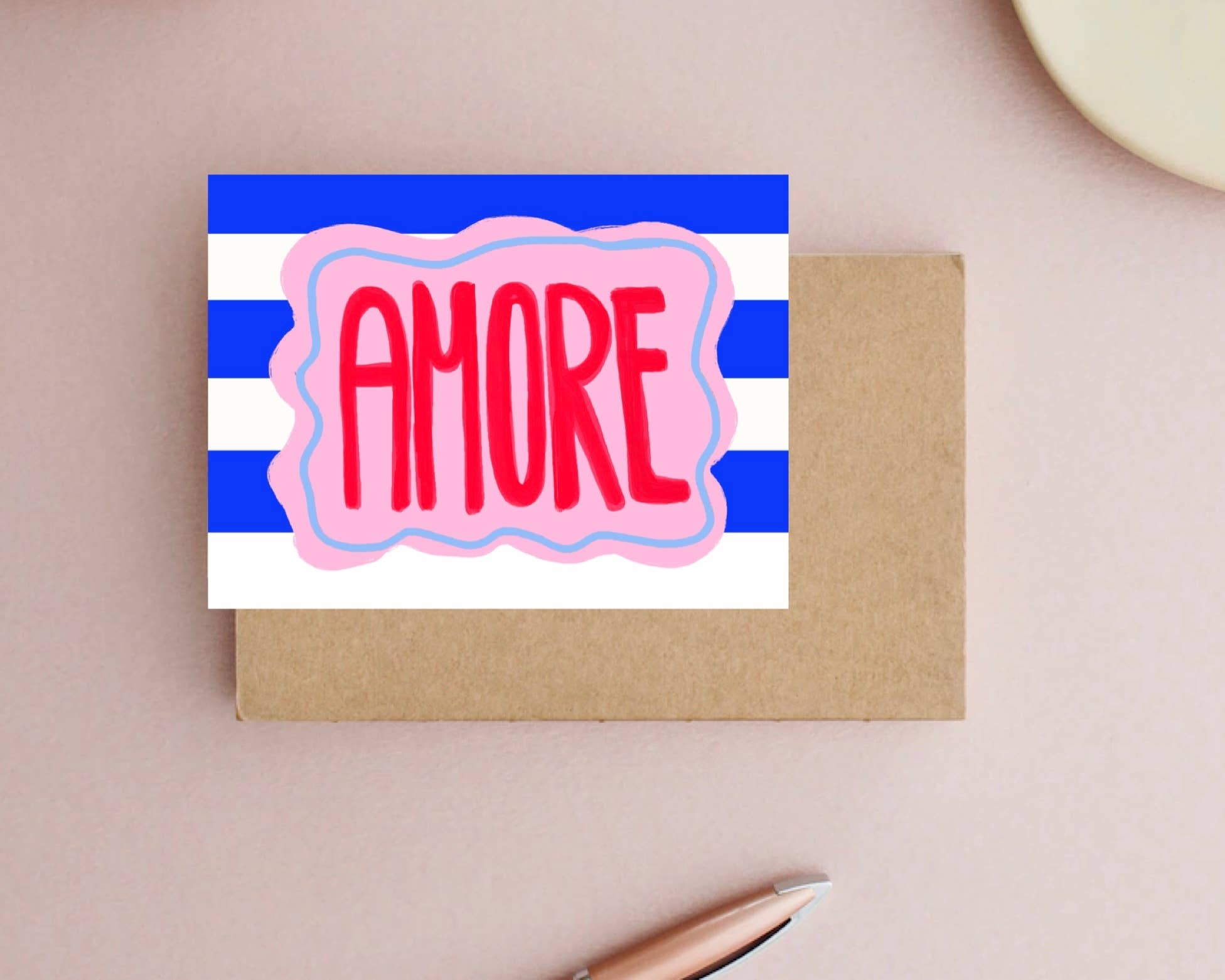 Amore Stripes Postkarte
