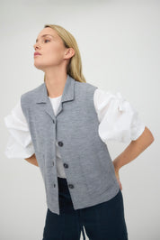 Vest W Open Collar