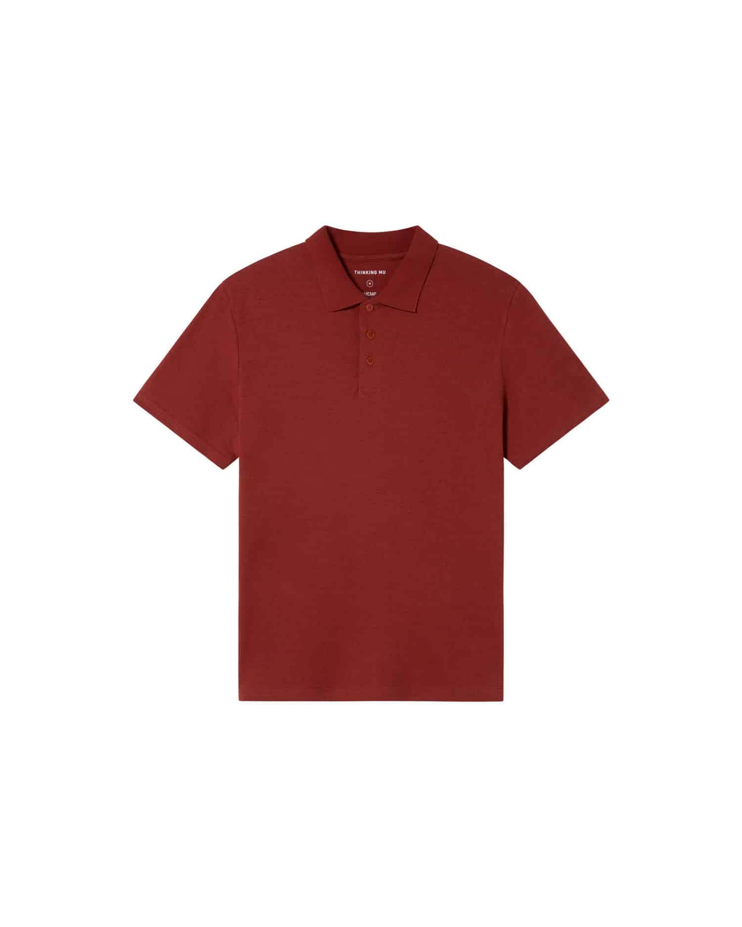 Rostrotes Poloshirt auf weißem Hintergrund