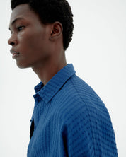 Haru Shirt - Cobalt Seersucker