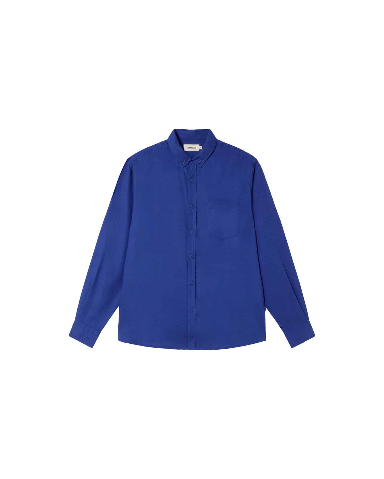Blauer Herrenhemd mit Knöpfen