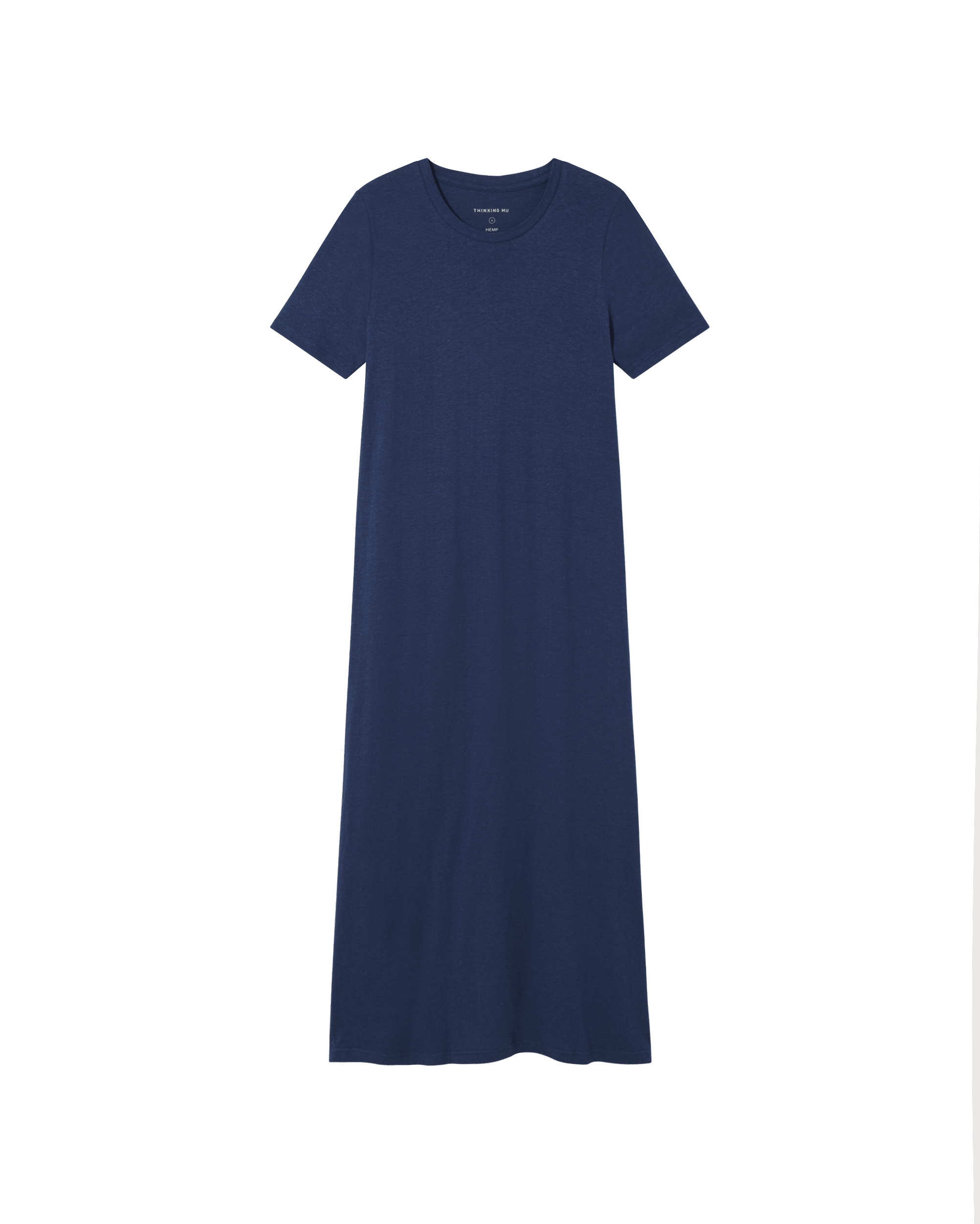 Dunkelblaues Damen-T-Shirtkleid isoliert